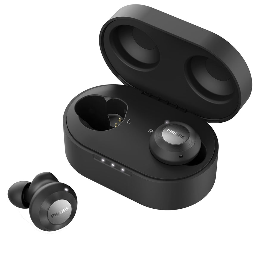 Casti Audio In-Ear Philips, TAT8505BK/00, True Wireless, Active Noise Cancelling, Autonomie 6h, Negru