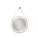 Oglinda baie rotunda cu sistem de agatare, 60cm, auriu