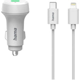 Incarcator auto Hama FIC E3, (PD) 20W, Cablu de date USB TYPE-C, Alb
