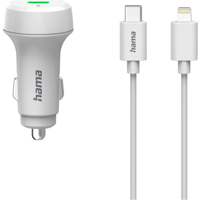 Incarcator auto Hama FIC E3, (PD) 20W, Cablu de date USB TYPE-C, Alb