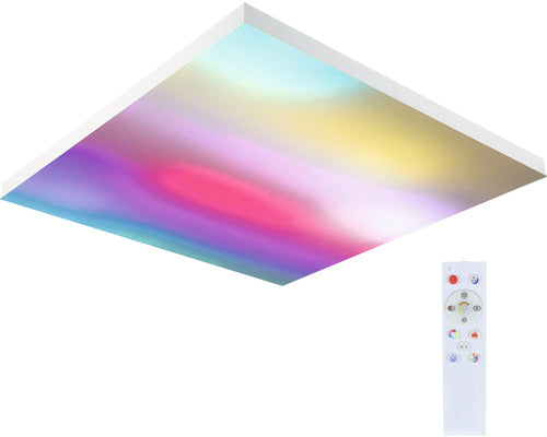 Panou Cu Led Integrat Loria Rainbow 24w 1690 Lumeni 45x45 Cm, Lumina Rgbw, Montaj Aplicat, Alb, Cu Telecomanda