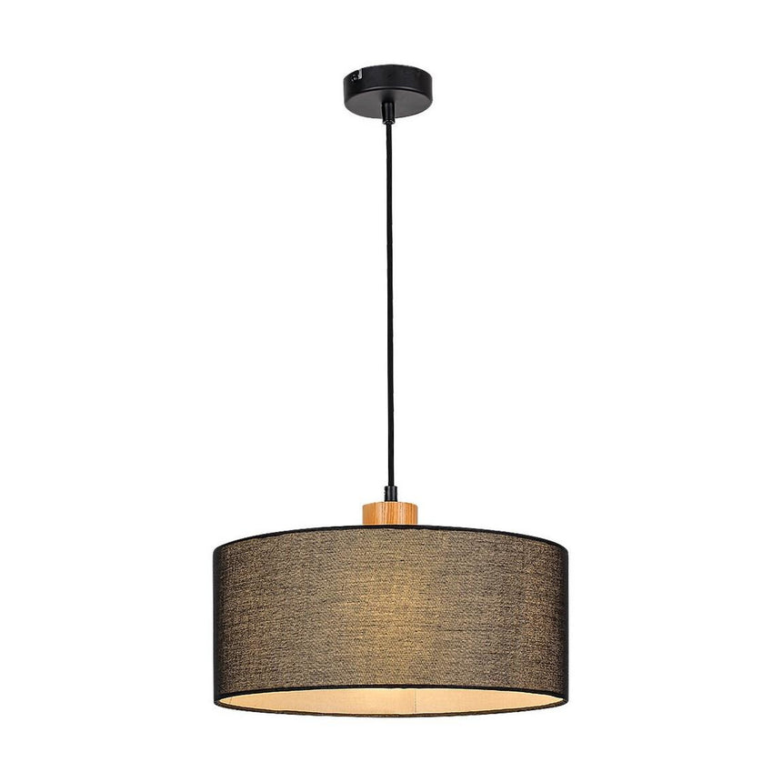 Lustra pe cablu Miguel, Rabalux, Soclu E27, Metal/Textil, 40W, 230V, Maro/Negru