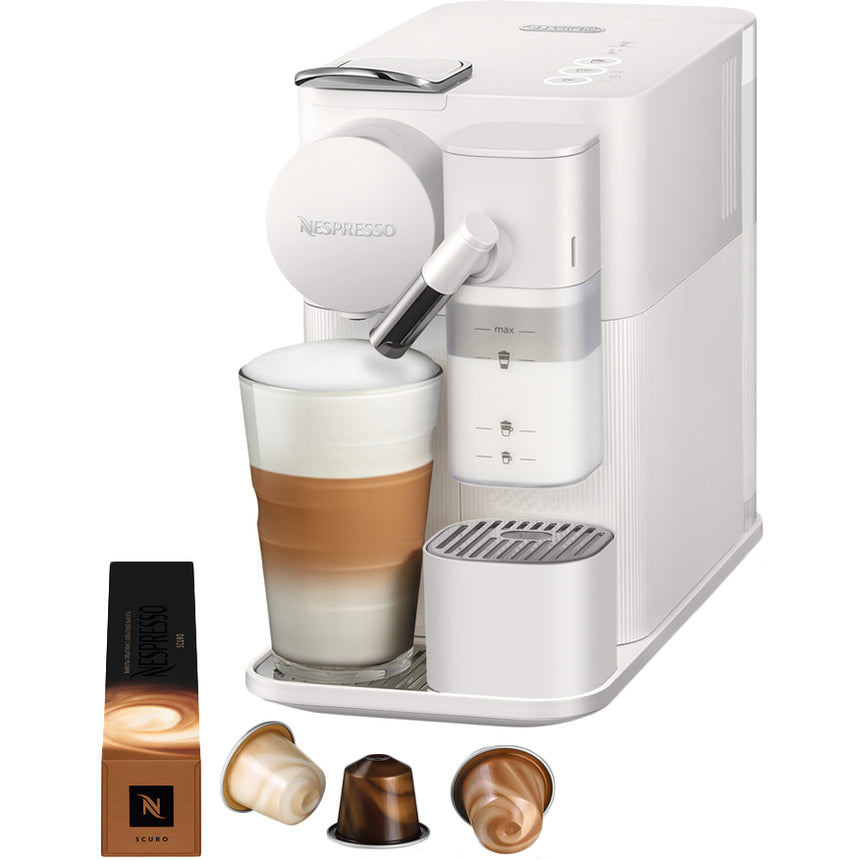 Espressor Nespresso by De'Longhi Lattissima One Evolution EN510.W, 19 bari, 1450 W, Alb, set capsule degustare inclus