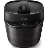 MultiCooker Philips HD2151/40 All-in-One cu gatire sub presiune , 1000W, capacitate 5l, 35 programe pre setate, gatire rapida, eliberarea presiunii, personalizarea etapelor de gatit, app HomeID, Negru
