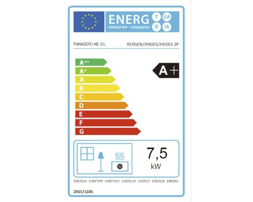Semineu Pe Lemne, Brichete De Lemn Panadero Andes Otel Negru 7, 5 Kw, Cu Spatiu Depozitare Lemne