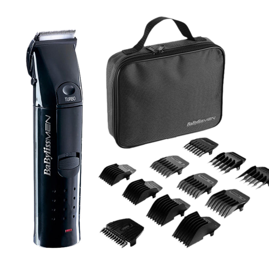 Set complet de ras si tuns BaByliss Cordless E707ROE, Acumulator, 11 Accesorii, Led, Negru