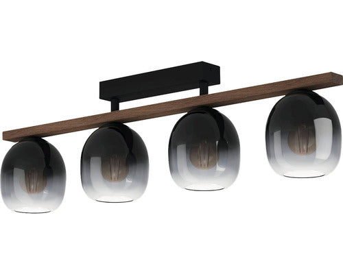 Plafoniera Filago E27 Max. 4x40w, Negru/fumuriu