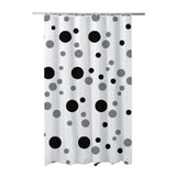 Perdea dus PVC cu 12 inele plastic, Frandis, 180x180 cm, PVC, alb/negru/gri