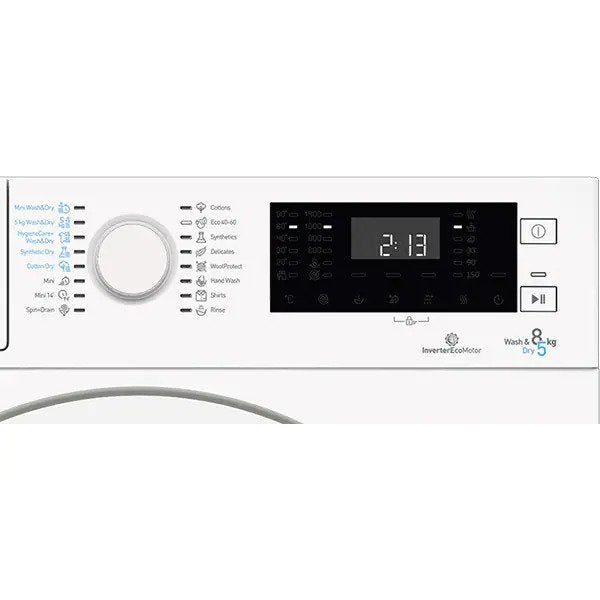 Masina de spalat rufe incorporabila cu uscator GRUNDIG GWDI854, 8/5 kg, 1400rpm, Clasa D, Alb