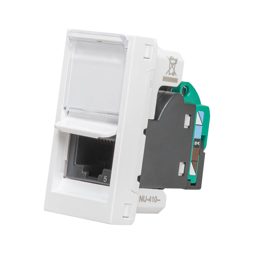 Priza internet RJ45 CAT5 UTP 1 Modul Schneider Unica, modulara, Alb
