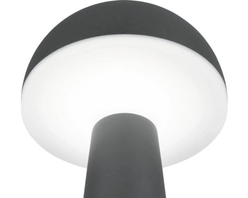 Veioza Cu Led Integrat Fungo 2w 200 Lumeni, Lumina Reglabila, Pentru Exterior Ip54, Incarcare Usb, Antracit
