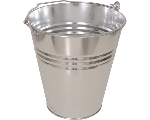 Masca Pentru Ghiveci Tip Galeata, Zinc, Ø 26, 5 Cm, Argintie