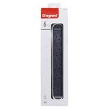 Prelungitor rotativ Legrand Revolution L694539, cu intrerupator iluminat, 6 prize, sectiune cablu 3x1.5mm, cordon 3m, Alb/Gri