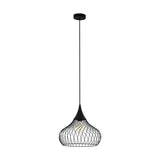 Pendul vintage STAVERTON, EGLO, E27, 1x60W, otel, negru, 110 x 36.5 cm, inaltime reglabila