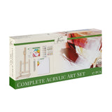 Set pictura Nassau 17 piese Combi Acrilic sevalet, culori, panza, pensule, bloc desen