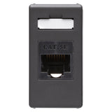 Priza date Gewiss System, RJ45 cat. 5E, incastrata, modulara - 1 modul, negru