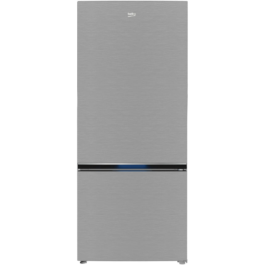 Combina frigorifica Beko B3RCNE594HXB, 551 l, No Frost, HarvestFresh, AeroFlow, Clasa E, Kitchen Fit, Compartiment 0°C, H 187 cm, Metal Look