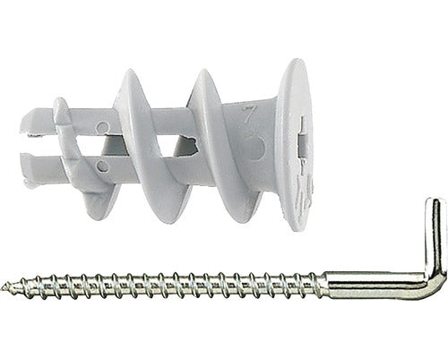 Dibluri Plastic Autoforante Cu Carlig Fischer Gk-wh 4, 2x40 Mm, Pachet 5 Bucati, Pentru Gipscarton, Incl. Unealta De Montaj