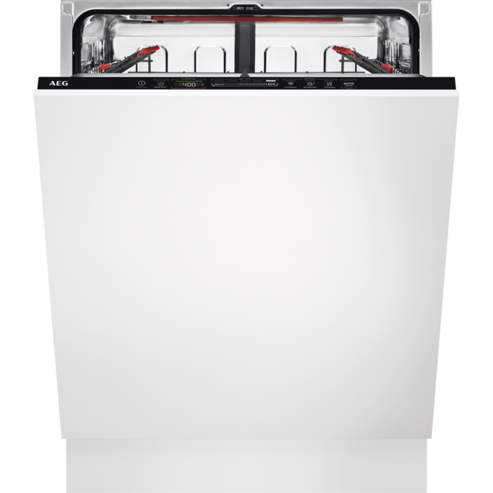 Masina de spalat vase incorporabila AEG FSE74617P, 13 seturi, 7 programe, Clasa C, AirDry, QuickSelect, Motor inverter, SatelliteClean, Afisaj digital, Indicator luminos pe podea, 60 cm