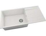 Chiuveta Bucatarie Cu O Cuva Fat Avangard 230 95x49 Cm, Cu Picurator, Fatgranit Pure White