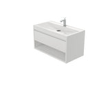Set Mobilier Baie Esma 85, Include Baza Lavoar si Lavoar Ceramic, 85 cm, Alb