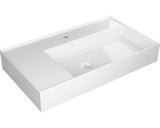 Lavoar ceramica Jungborn Quattro 81 cm, polita stanga, alb lucios