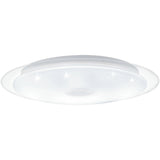 Plafoniera LANCIANO 1, EGLO, LED, 36W, 3300 lm, lumina neutra, calda, rece, otel, plastic cu efecte cristal, alb, crom, 8 x 56 cm, telecomanda inclusa, A+