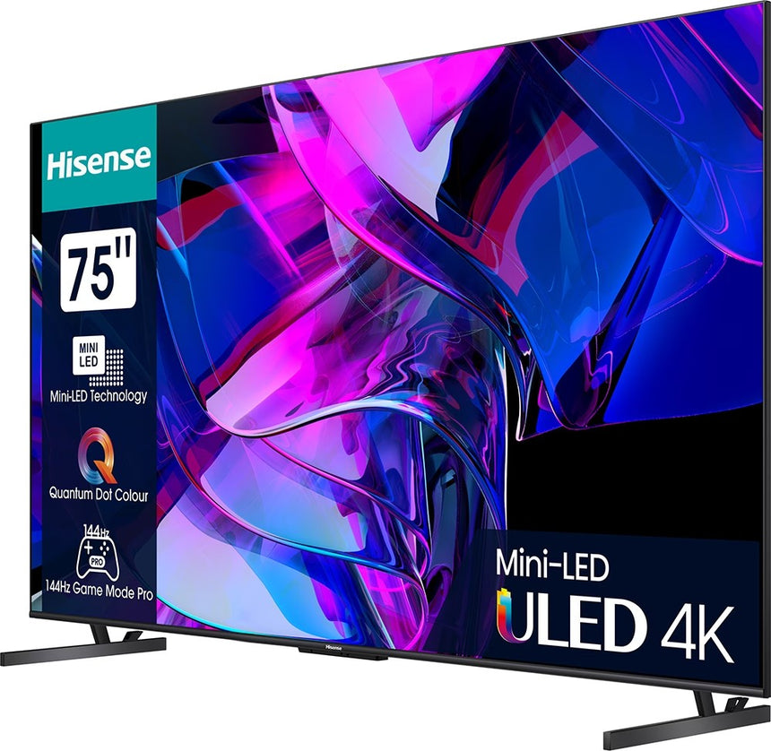 Televizor, Hisense, 75U7KQ, Smart Mini-LED ULED, 190 cm, 4K Ultra HD, Negru