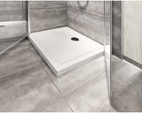 Cadita de Dus Dreptunghiulara Jungborn Anca, 90x75x2,5 cm, Acril, Alb