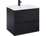 Set Roca Elegant Plus Baza Lavoar Si Lavoar 60 Cm Negru Mat