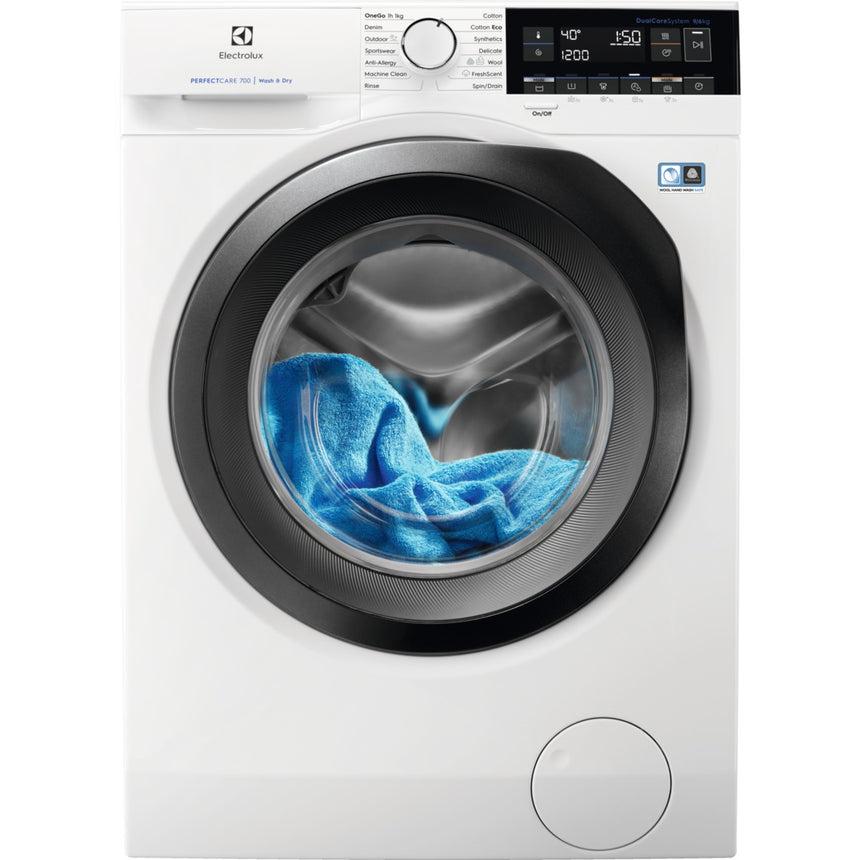 Masina de spalat rufe cu uscator Electrolux Dual-Care EW7WN369S, PerfectCare700, Spalare 9 kg, Uscare 6 kg, 1600 RPM, Clasa A, Motor Inverter, Alb