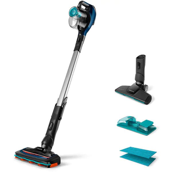 Aspirator, Philips, Series 5000 SpeedPro Aqua, 21.6 V, Negru/Albastru