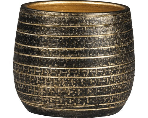 Masca Ghiveci Solano Ø 16 Cm H 14 Cm Negru/auriu