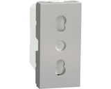 Priza Simpla Cu Impamantare Schneider Unica, Model Italian, Nuanta Aluminiu