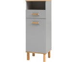 Dulap Baie Asezat Padua 400, 1 Usa 1 Sertar, PAL, 40,4x114,5cm, Gri Platina