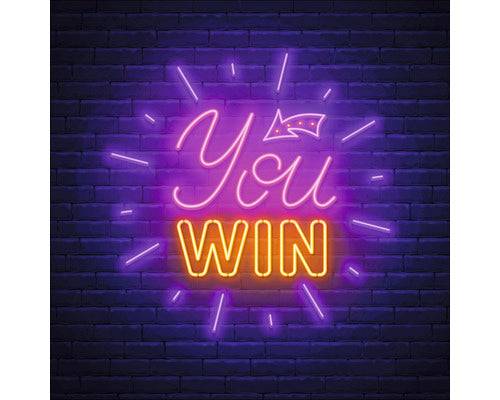 Tablou Sticla You Win 30x30 Cm