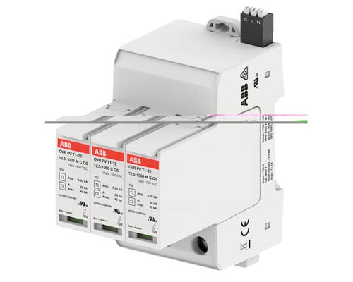 Descarcator supratensiuni ABB 2CTB812121R1000, T1+2 1000VAC, 3P, 12,5/20KA, 1NO+1NC, cu contact auxiliar pentru monitorizare durata de viata