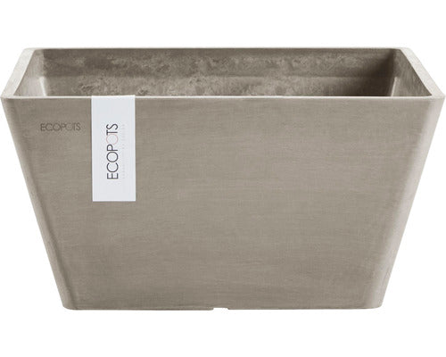 Ghiveci Ecopots Berlin Plastic 31x31x15, 5 Cm Maro-gri