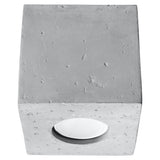 Lustra de tavan Quad gri beton 1 bec patrat industrial de interior