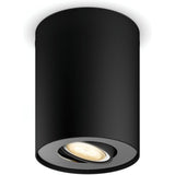 Spot luminos inteligent Philips Hue Pillar, Bluetooth, ZigBee Light Link, GU10, 5W (50W), 350 lm, lumina ambianta alba (2200-6500K), Metal, Negru, Intrerupator cu variator inclus, clasa energetica G