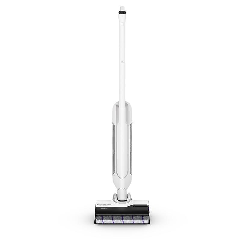 Aspirator vertical fara fir cu spalare Rowenta X-Clean 10 GZ7540WO, 200W, 550 RPM, pana la 60 min autonomie, ecran LED, functie uscare & autocuratare, baza de incarcare cu suport accesorii, compatibil cu detergenti, alb & argintiu