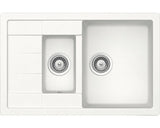 Chiuveta Bucatarie Cu 1 Cuva + ½ Schock Manhattan D-150s 78x50 Cm, Cu Picurator, Reversibila, Cristalite Alpina