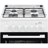 Aragaz ELECTROLUX Steambake LKK560000W, 4 arzatoare, Gaz + Electric, L 50 cm, Grill, Alb
