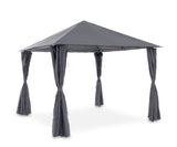 Cort pavilion cu pereti Shamal, culoare gri, 3 x 3 m