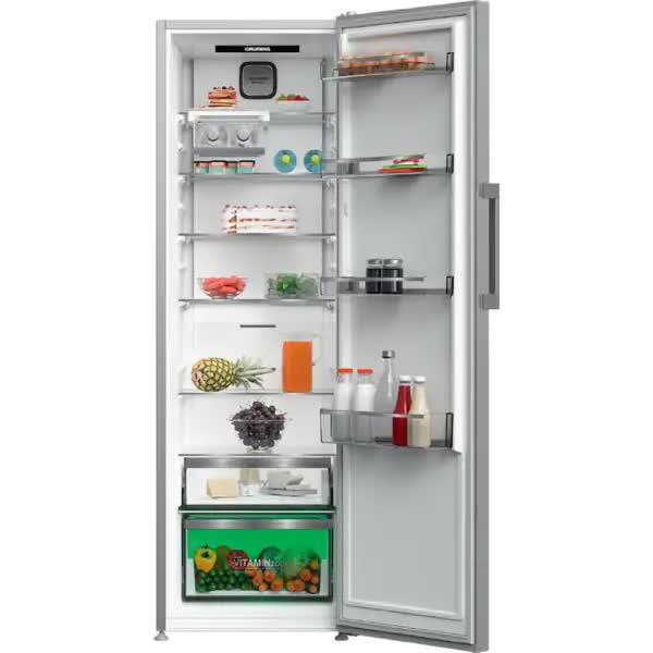 Frigider cu o Usa GRUNDIG GLPN66820X, No Frost, 365 l, H 186 cm, Clasa E, Argintiu