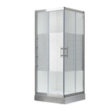 Cabina de dus patrata Belform Maze, 2 usi culisante, sticla securizata 6 mm, geam transparent, profil crom, 80x80x185 cm