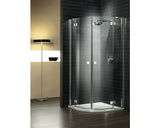 Cabina de dus semirotunda Radaway Almatea PDD 80x80x195 cm, sticla securizata grafit, profil crom