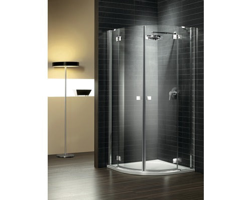 Cabina de dus semirotunda Radaway Almatea PDD 80x80x195 cm, sticla securizata grafit, profil crom