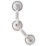 Suport de baie inclinat, Ridder, Rob L, universal, 59,5 cm, 12,5 cm, 7 cm, cu ventuze, alb, set de 1, ABS, usor de curatat, rezistent pana la 120 kg, ideal pentru calatorii