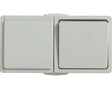 Intrerupator si Priza N&l Elektrotechnik Ip54 Alb, Montaj Aplicat Orizontal